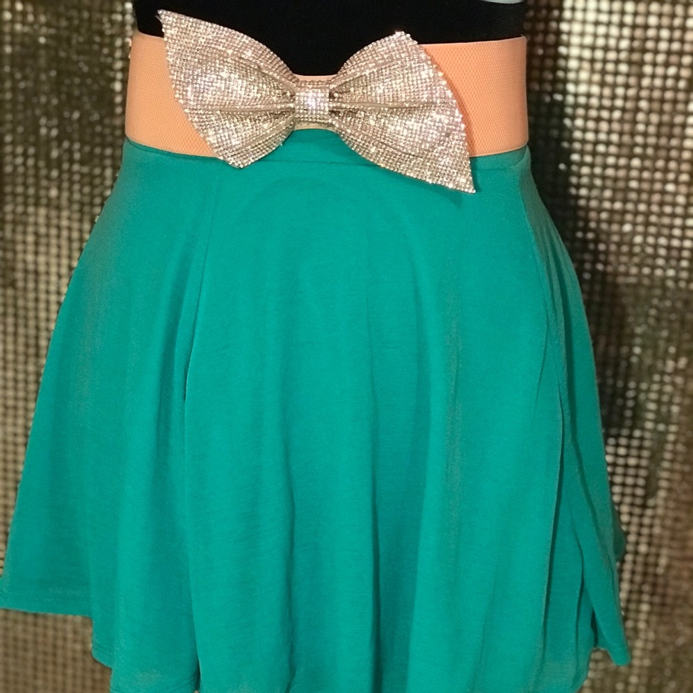 Small Elastic Rhinestone Statement Bow Belt ✨